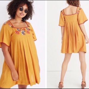 Madewell embroidered square-neck mini dress